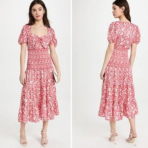 LIKELY AVRA x Revolve tropical floral tiered midi dress in Bittersweet white 12